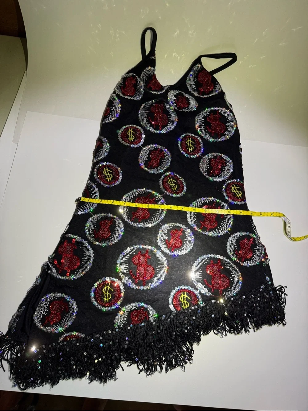 Vegas Baby!  Black Sequin Fringe Party Dress